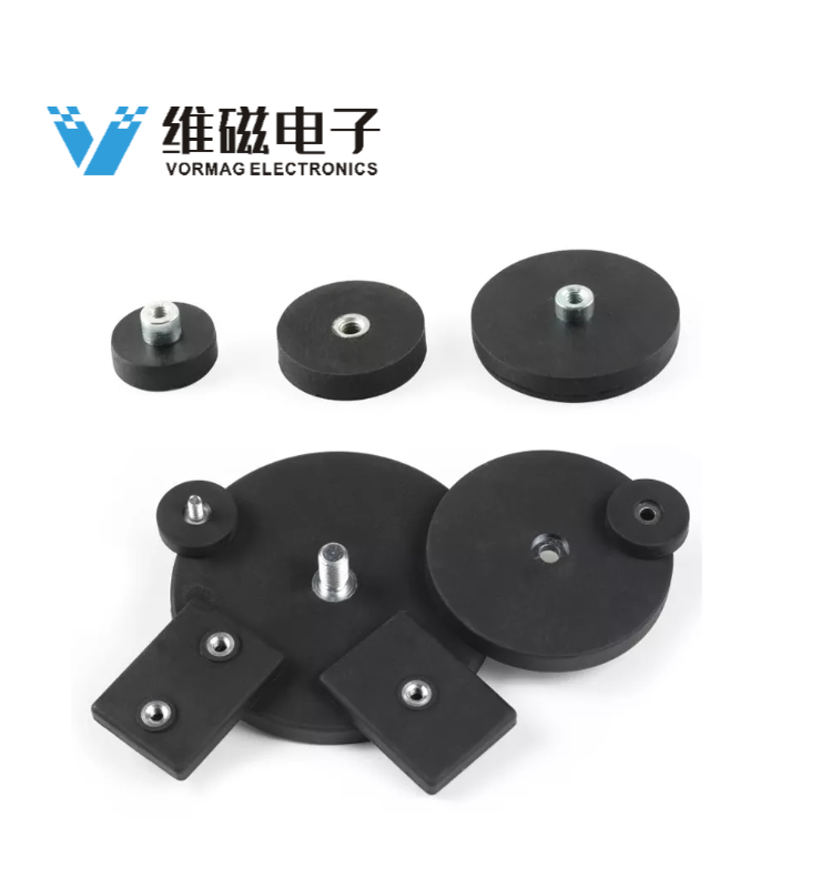 Bespoke Rubber-coated Pot Magnets Strong Holding Magnetic System