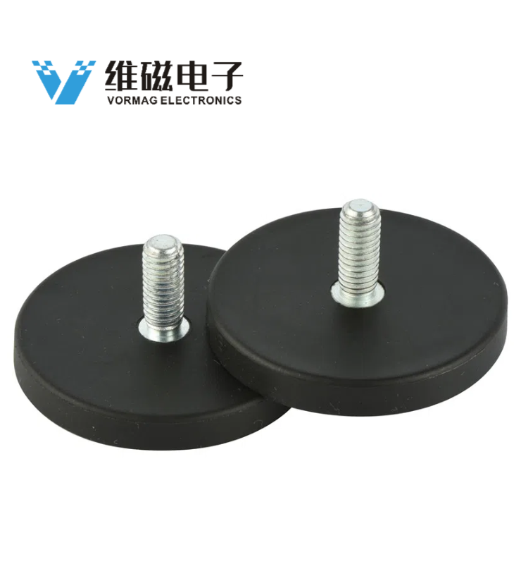 Rubber Coated Neodymium Magnet with External Thread
