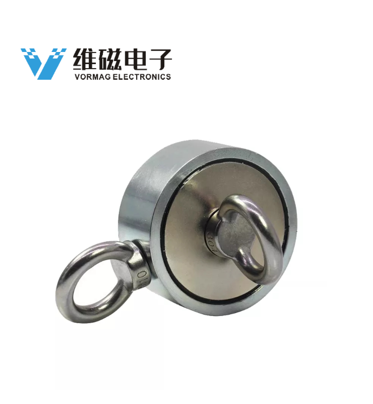 双吊环打捞磁铁 强磁吸盘 打捞钕铁硼双面强磁 深海打捞强力磁铁