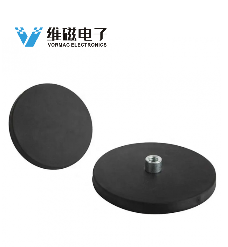 Rubber Coated Neodymium Pot Magnets with Screwed Bush